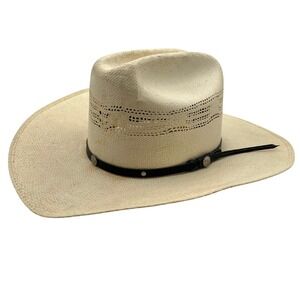 High Noon Bangora Straw Cowboy Hat Western Style Fedora Rancher Men's XS‎ 6 1/2